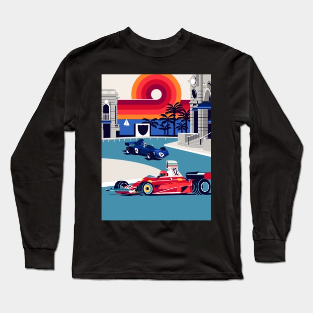 Monte Carlo Vintage Race Long Sleeve T-Shirt by RaceCarsDriving
